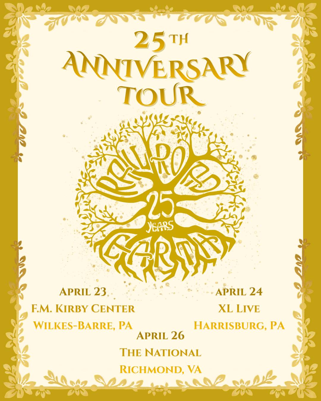 Railroad Earth 25th Anniversary Tour Poster 2026
